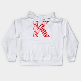 Letter K Heart Shape Initial Kids Hoodie